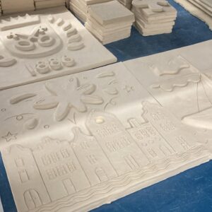Werk in uitvoering: plaquette 140 jaar 3 October Vereeniging