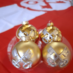 Kerstballen met Leidse sleutels – goud